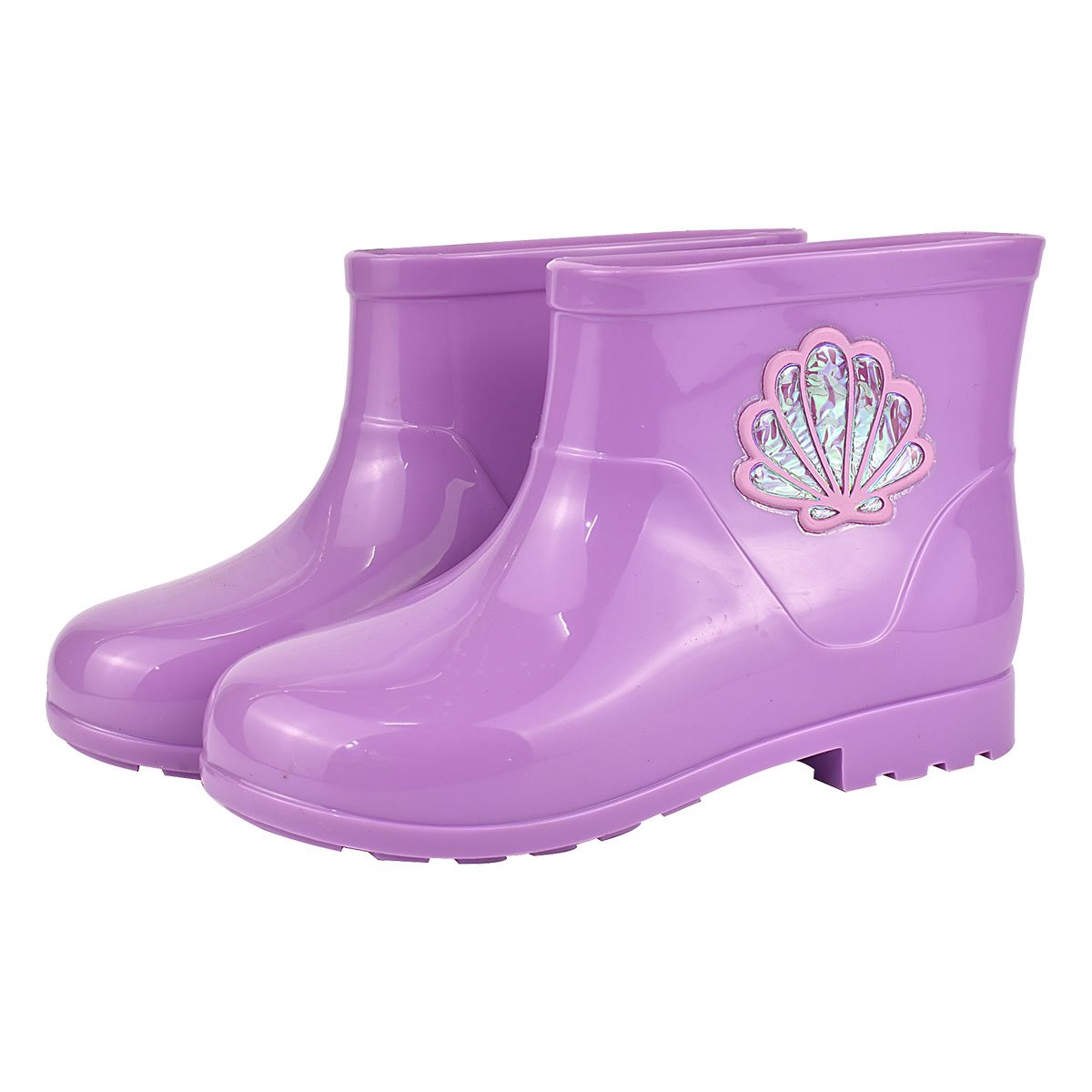 Bota Galocha Infantil Menina-Galocha Concha Prata Glitter